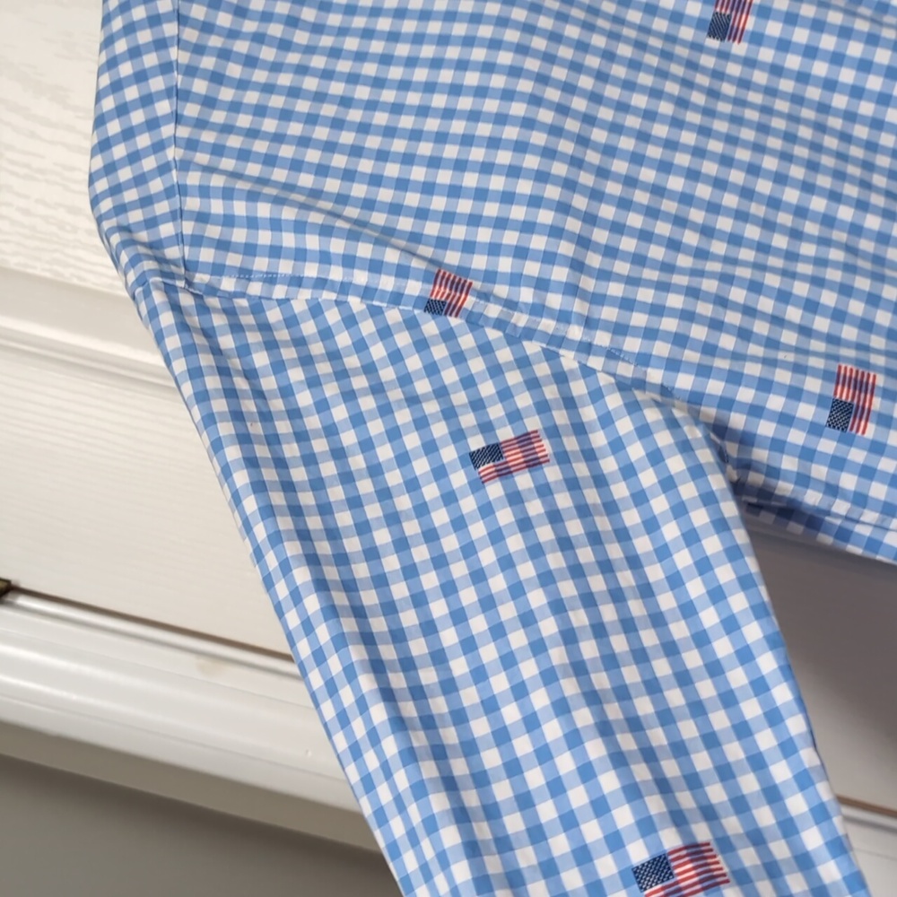 Vineyard Vines USA Flag Blue Check Tucker Shirt. Size Small - Picture 7 of 14